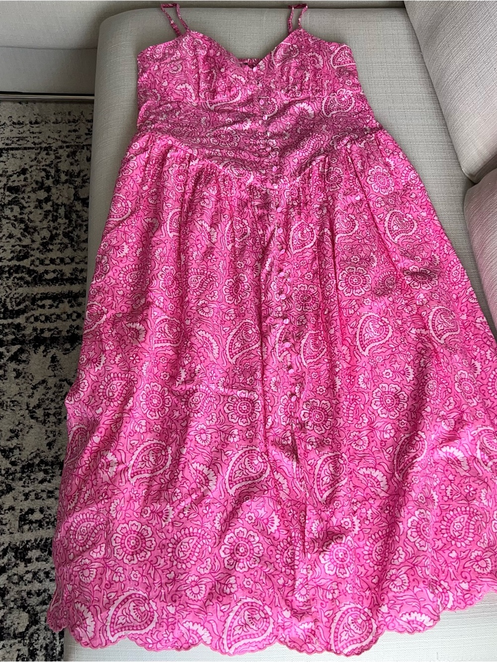 Roller Rabbit Pink Paisley Midi Dress